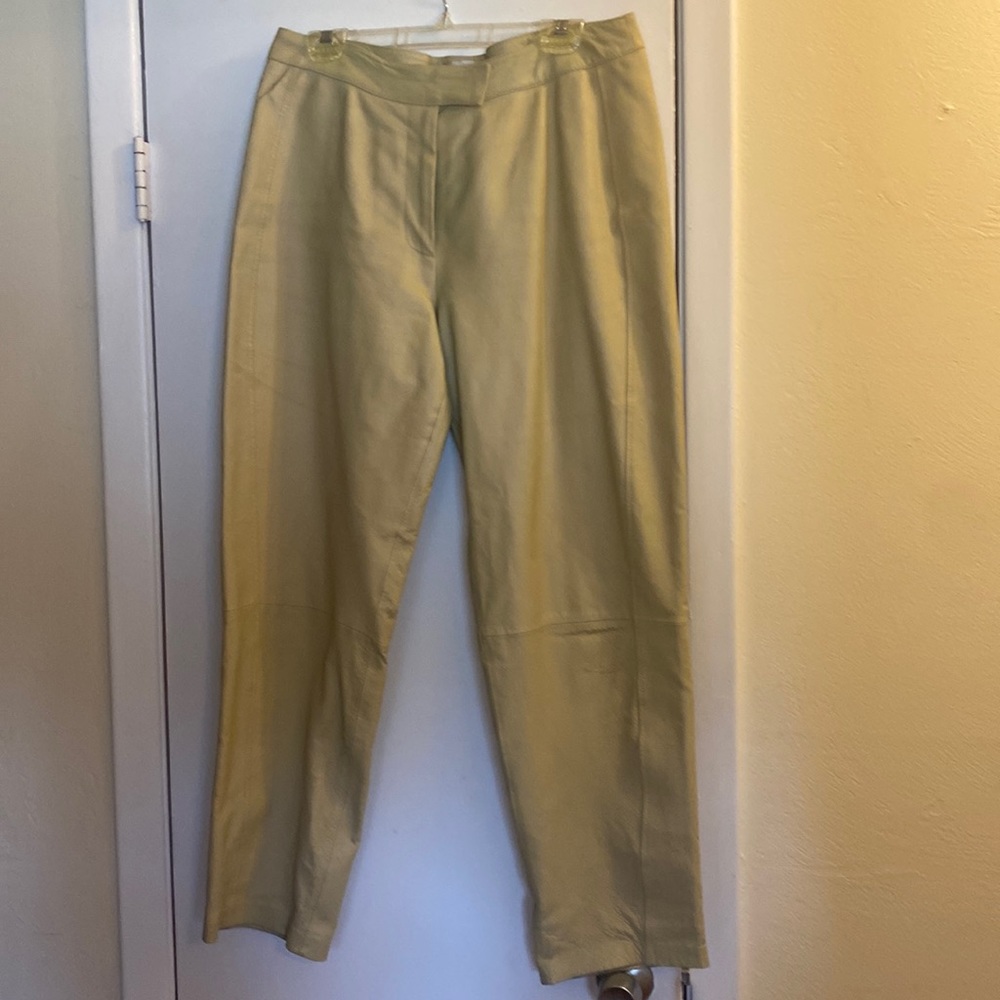 100% LEATHER BOOTCUT JEANS